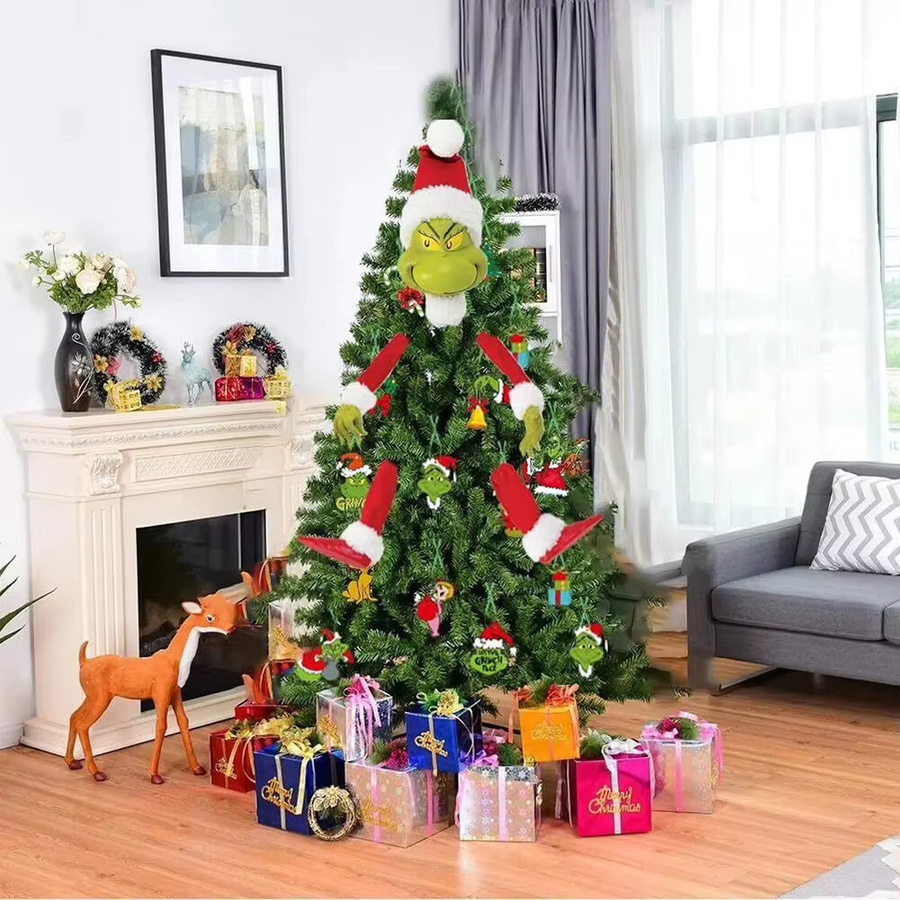 5er Set Suncolourful Weihnachts-Elf-Plüschanhänger als niedliche Weihnachtsbaum-Ornamente zur Dekoration - Bild 4