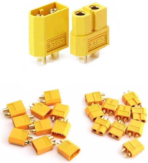 Mitoot XT60 XT-60 Bullet-Stecker Set mit 100 Stück (50 Paar) in Gelb für RC Lipo Akkus - Bild 1