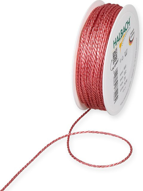 Halbach Kordel 2mm in Flamingo mit Acetat, Polyester und Baumwolle, 10m - Bild 1