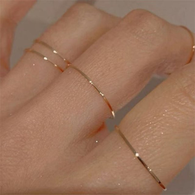 NUOBING Ring Edelstahl, 18 Karat PVD-vergoldet, Gold, Damen - Bild 1
