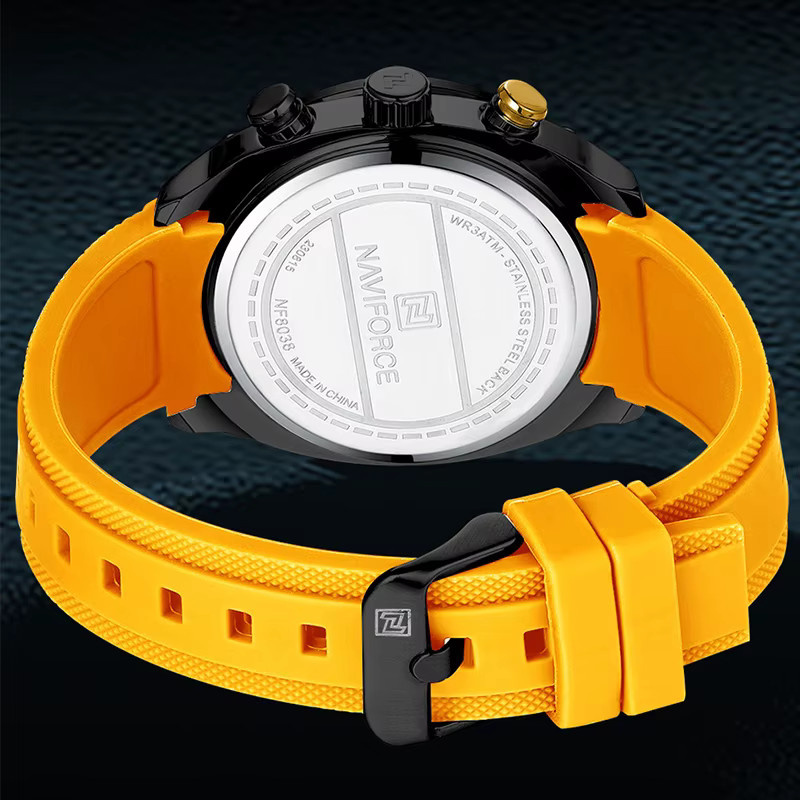 NAVIFORCE Armbanduhr Chronograph, Quarz, Silikon, Schwarz, Herren - Bild 4