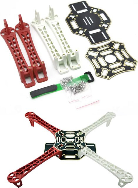 QX-MOTOR F450 RC-Drohnenrahmen-Kit, All-in-One-Set, Schwarz, Weiß, Bunt / Mehrfarbig, Kunststoff - Bild 1