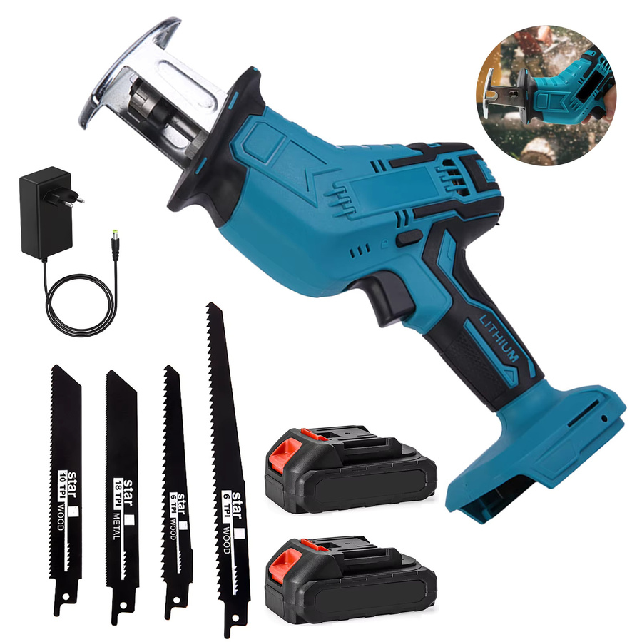 Makita Akku-Säbelsäge mit einstellbarer Geschwindigkeit für Metall und Holz, Blau, 21V - Bild 7