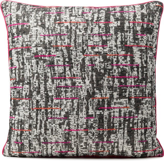 Kissenhülle SAINT-TROPEZ von gozze in Pink und Grau mit grafischem Design aus Baumwolle und Viskose - Bild 1