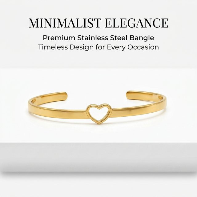 JP One Armreif Edelstahl, Gold, Skelett-Herz, Damen - Bild 1