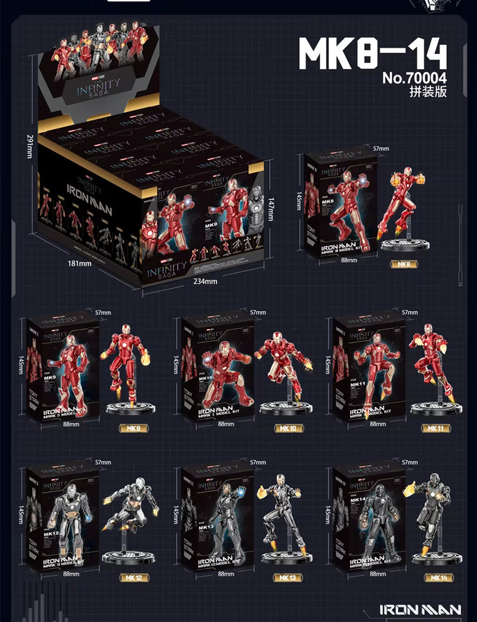 Fondjoy Marvel Iron Man Blind Box, Action Figure, Einzelfigur - Bild 4