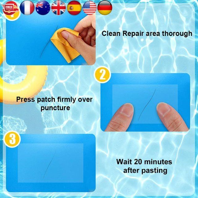APWIKOGER Selbstklebende Pool-Reparaturflicken aus PVC für Schlauchboote und Floßringe - Bild 1