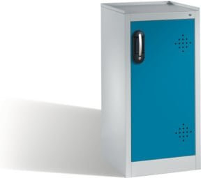 C+P Umwelt-Beistellschrank mit Drehtür und 2 Wannenböden, Front Lichtblau, Korpus Lichtgrau, H: 102 cm, B: 50 cm, T: 50 cm - Bild 1