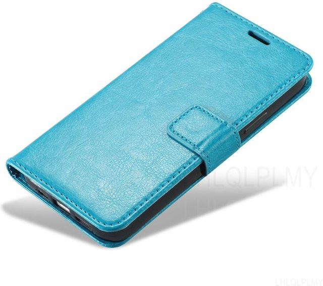 Luxus Leder Flip Case Brieftaschenhülle für Nokia 5 in Himmelblau - Bild 1