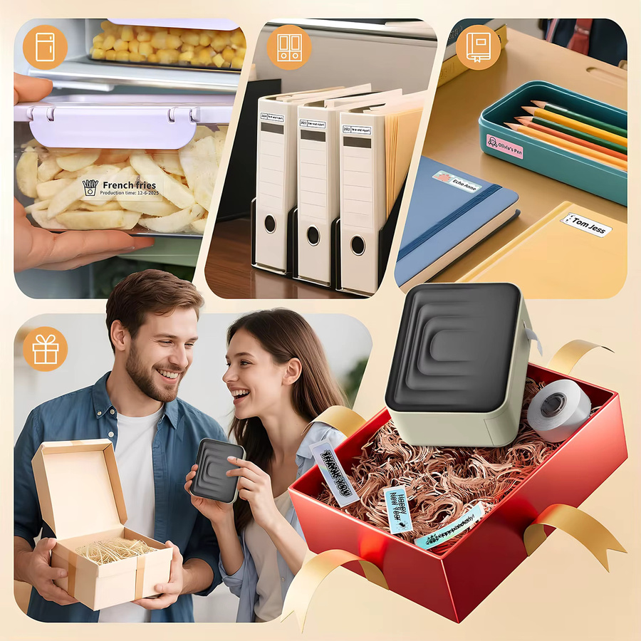 Marklife M1 Mini Thermo-Etikettendrucker, tragbarer Bluetooth-Drucker in Weiß - Bild 4