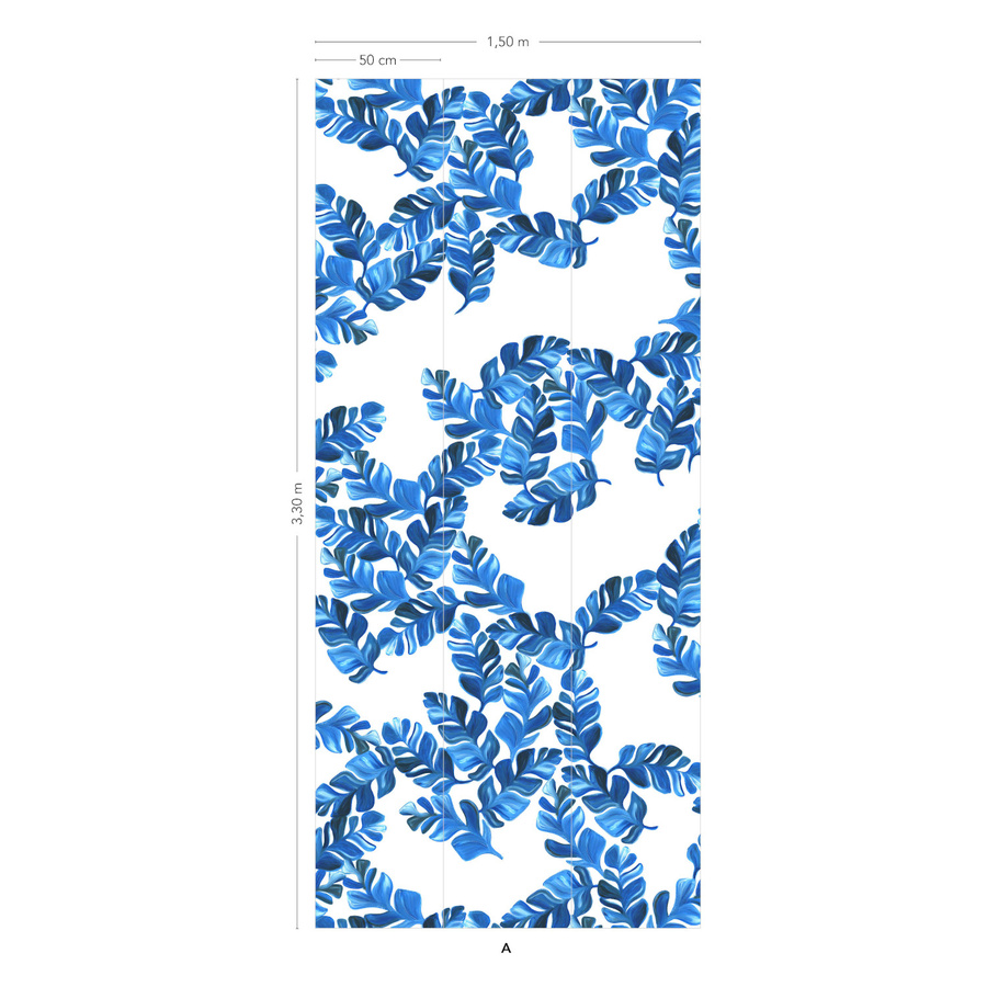 Isidore Leroy Mural Pacifico Bleu selbstklebende Tapete mit floralem Textildesign in Blau - Bild 2