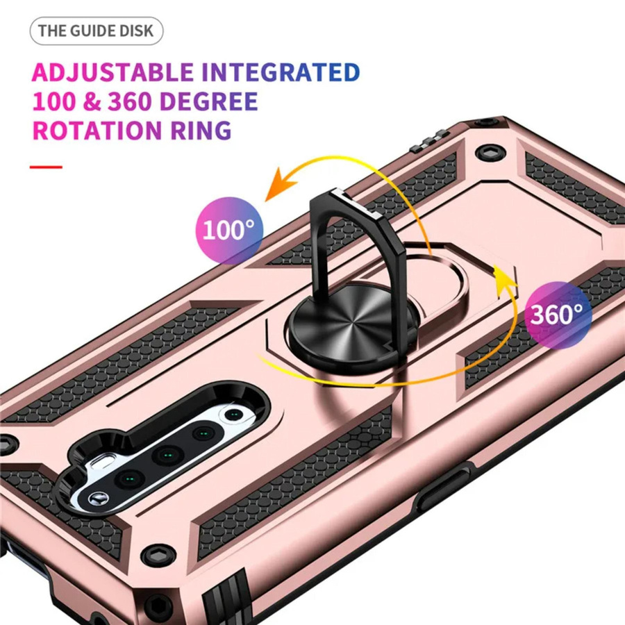 Stoßfeste Schutzhülle für OPPO Reno 6 mit magnetischem Fingerringhalter in Gold - Bild 1