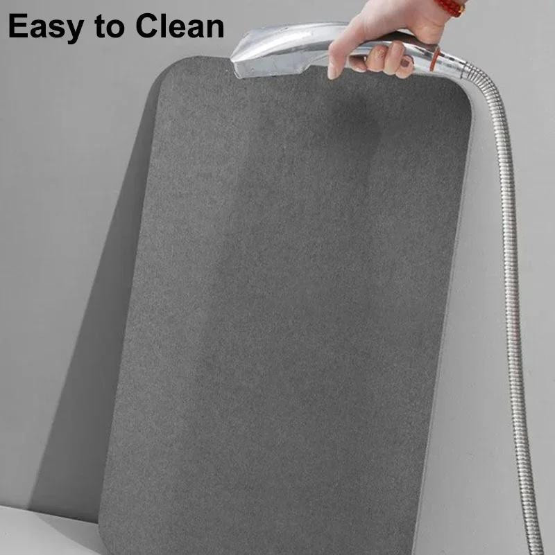 Saugfähige Kieselgur Badezimmer Matte von Beautiful Home Decoration, rutschfest und schnell trocknend, Farben: Weiß, Grau, Dunkelgrau, B/T/H: 30 x 20 x 0,9 cm - Bild 3