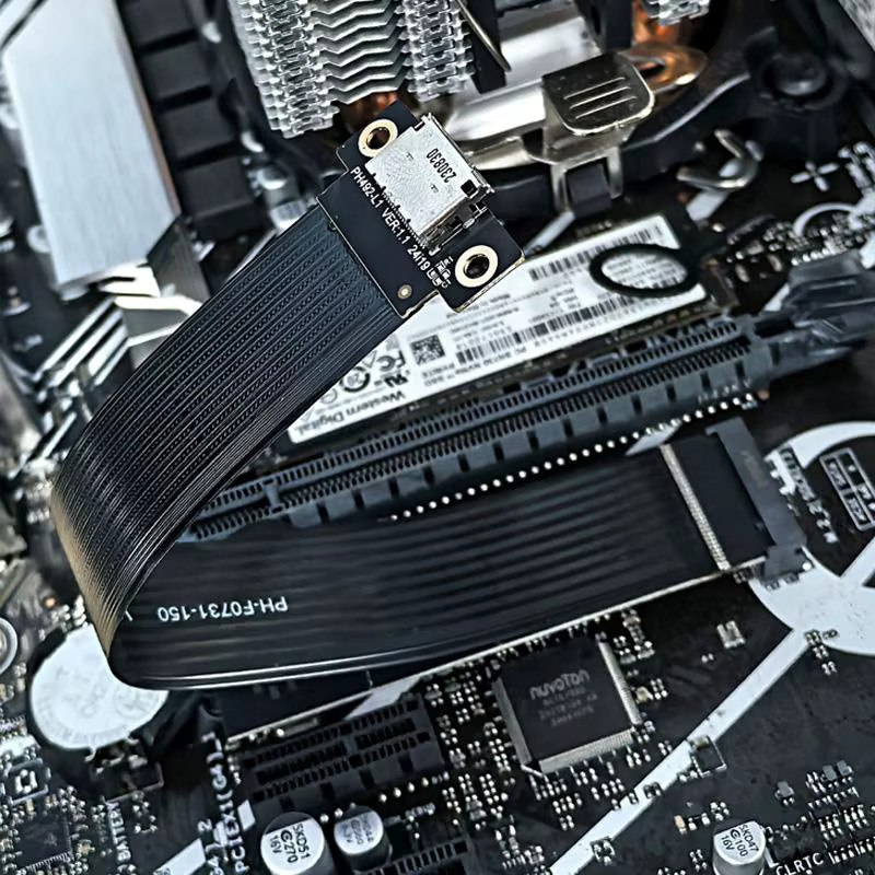 T.F.SKYWINDINTL M.2 NVMe zu Oculink PCIe 4.0 x4 Erweiterungskabel SFF-8612 auf SFF-8611 für Laptop-Grafikkarten und GPU-Speicherserver, Schwarz - Bild 6