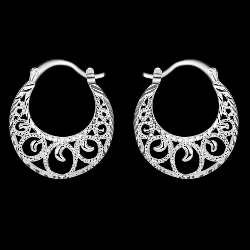 SAY Ohrringe 925 Silber, Gitterblumen-Design, Damen - Bild 3