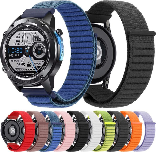 Zeblaze Uhrenarmband Nylon, Schwarz, geflochtenes Schlaufenband - Bild 1