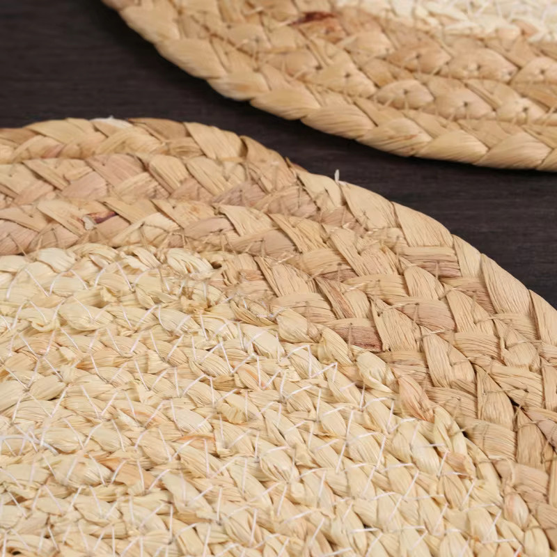 Rundes Tischset aus Rattan im Boho-Stil, 1 Stück, Farbe: Beige/Braun, Durchmesser: 30,48 cm - Bild 3