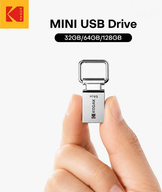 Kodak K112 Mini USB-Stick USB 2.0 Pen Drive in Silber mit 32 GB Speicherplatz - Bild 1
