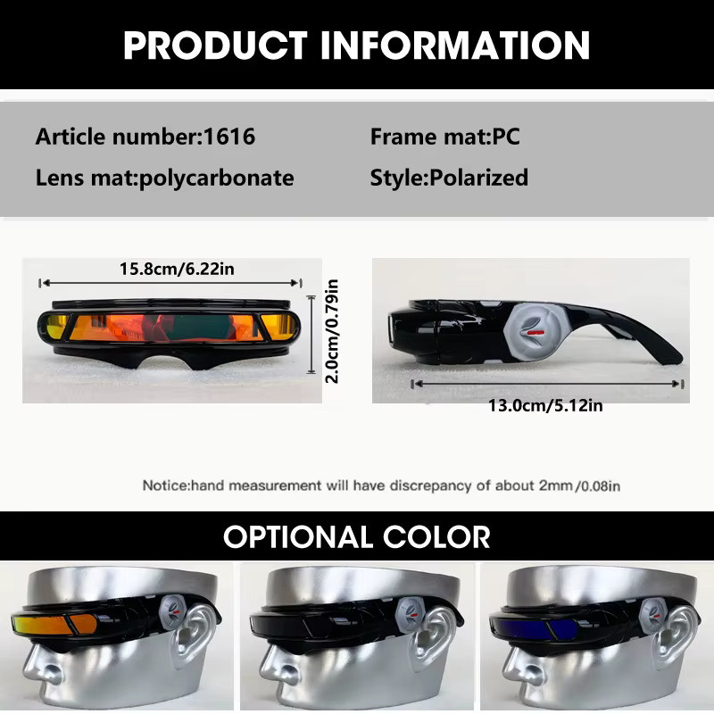 OCYCO X-Men Sonnenbrille, Unisex, Vollrand, TR90, Schwarz, polarisiert - Bild 2