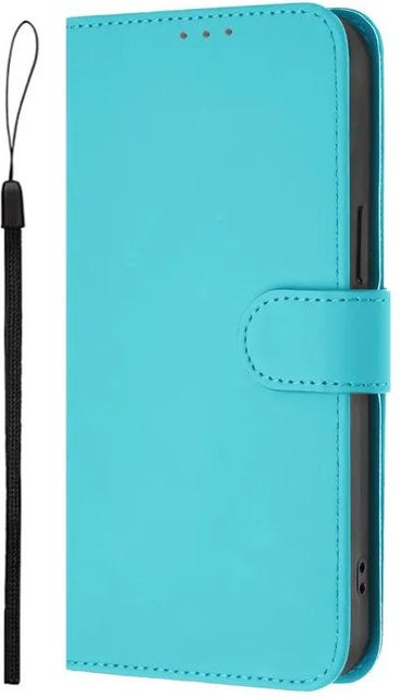 Luxus Flip Lederhülle für Xiaomi Redmi 12 5G, Redmi 12 und Redmi 12C in Türkis mit Blumenmuster als Brieftaschen Etui - Bild 1