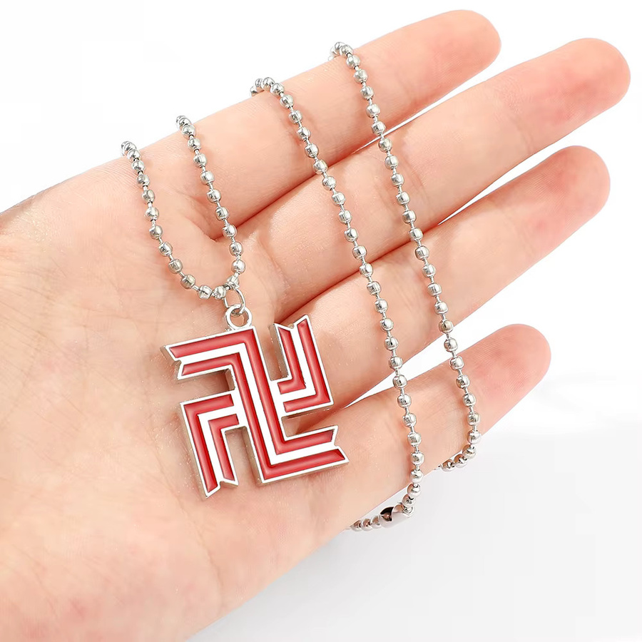 TAKARA TOMY Halskette, Edelstahl, Silber, Unisex, Manji-Gang-Logo Anhänger - Bild 2