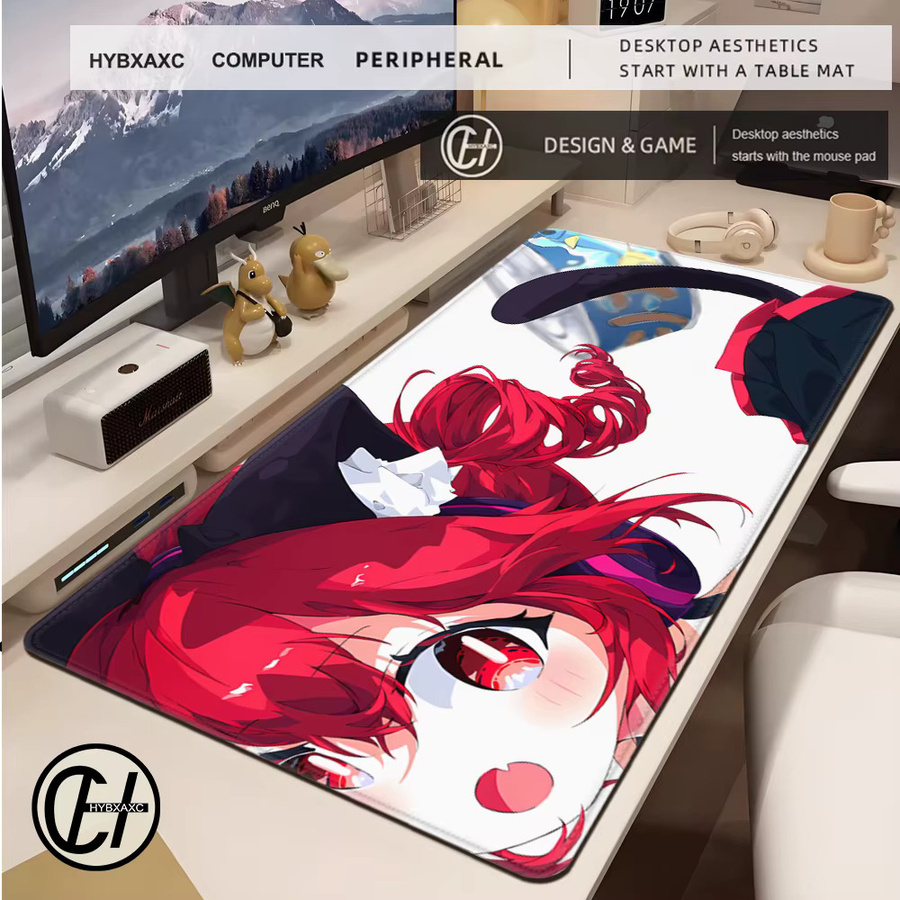 HYBXAXC Anime Kasane Teto Mauspad Multicolor, rutschfeste Schreibtischmatte für E-Sport und Gaming, B/T: 90 x 40 cm, Höhe: 0,3 cm - Bild 3