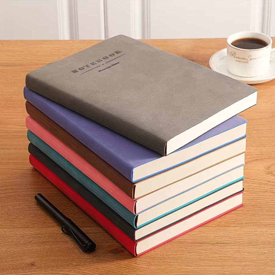 Universelles Hardcover Notizbuch in Schwarz mit Stoffeinband für A5 und A4, ideal für Skizzen und Meetings - Bild 3