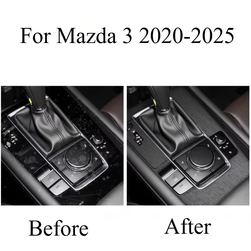 SHUN SOON Innenraum Schutzfolie für Mazda 3 2020-2025 Zentrale Steuerung und Getriebe Dekoration in Schwarz - Bild 2