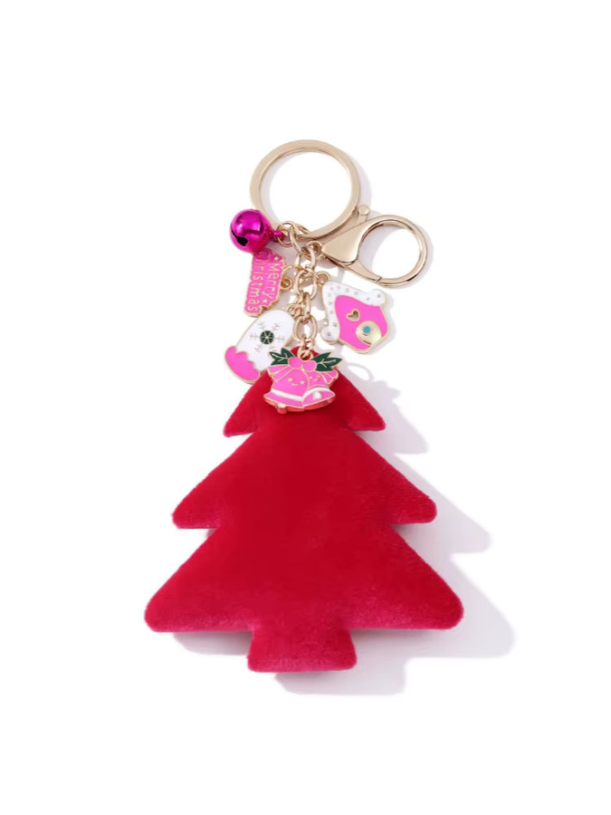 Schlüsselbund Emaille, Rose Rot, Weihnachten Baum Haus Handschuh Schneeflocke - Bild 2