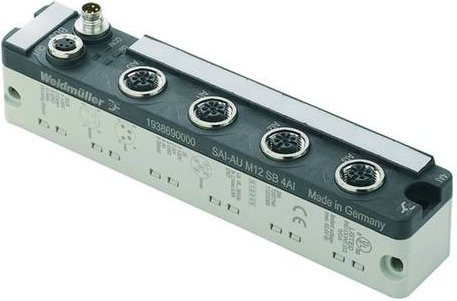 Weidmüller SAI-AU M12 SB 4AI 1938690000 Sensor/Aktorbox aktiv, M12-Verteiler mit Metallgewinde, Grau - Bild 1