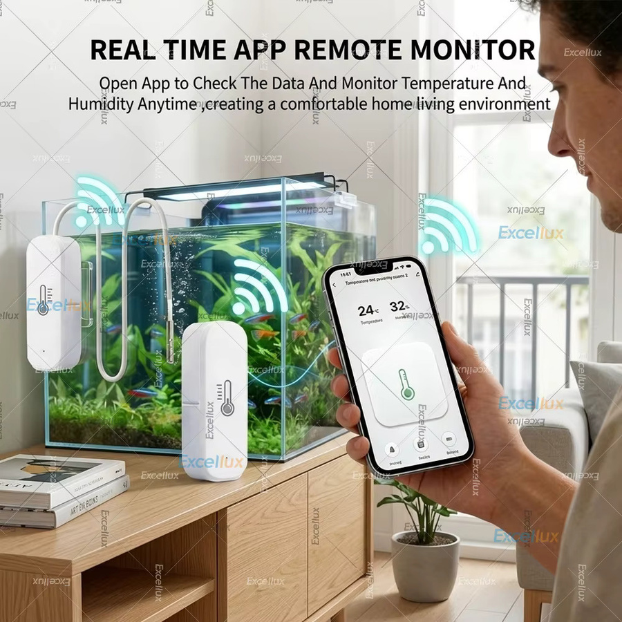 Tuya Zigbee Smart Thermometer Hygrometer mit 1m wasserdichter Sonde in Weiß für Home Assistant und Zigbee2MQTT zur Temperaturmessung in Kühlschrank oder Pool - Bild 2