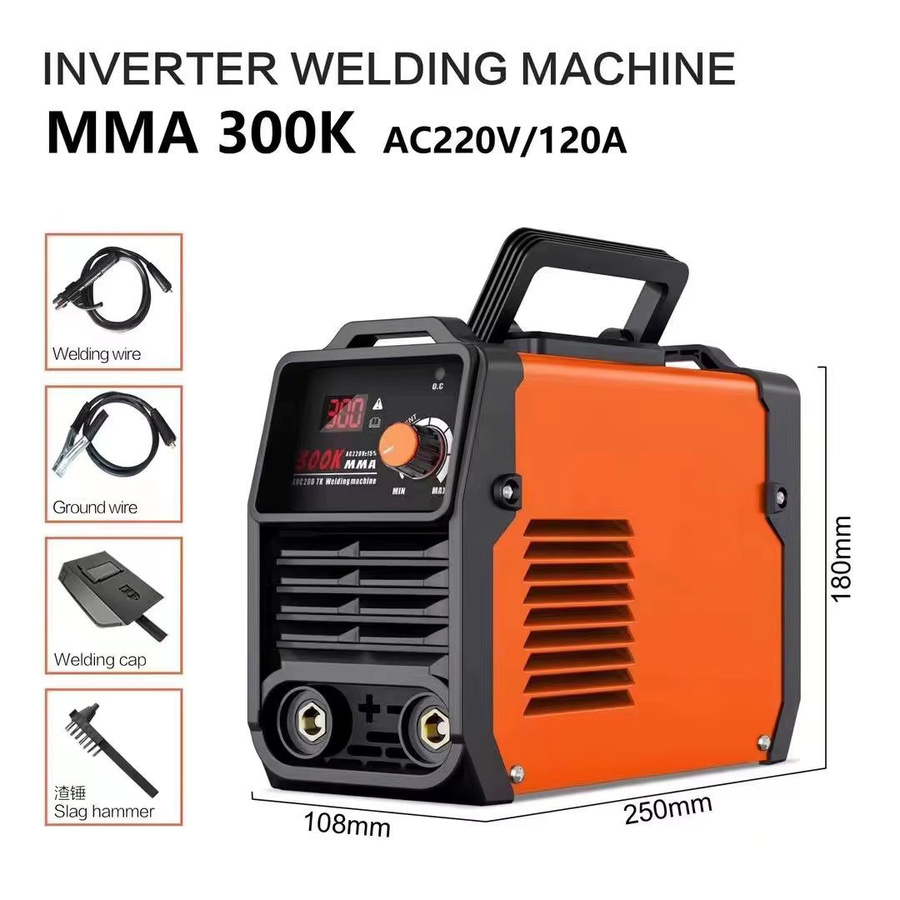 Seeiswork Tragbares 300A MMA-Lichtbogenschweißgerät in Orange mit IGBT-Inverter, Hot-Start und Anti-Stick-Funktion für Edelstahl, Autoreparatur und Schiffsrumpf - Bild 2