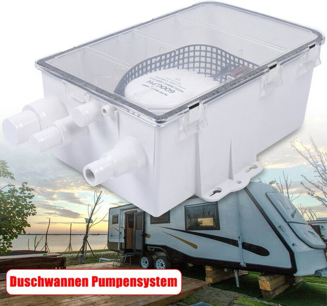 Bymaocar Automatische Boot-Bilgenpumpe als Tauchpumpe mit Schwimmerschalter für Marine und RV, 12V/24V, 600GPH, Weiß - Bild 1