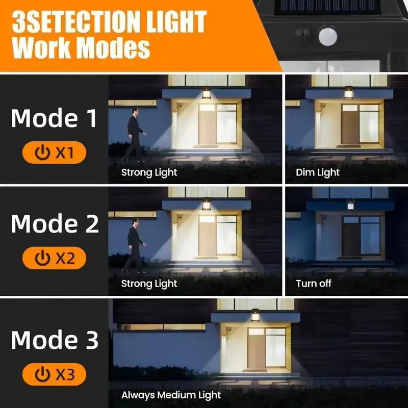 Leclstar Solarlampe für den Außenbereich mit Bewegungsmelder, LED Gartenlicht in Schwarz, warmweißes Licht - Bild 2