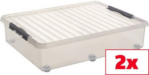 Helit Aufbewahrungsbox Sunware Q-line Transparent 60l 2er-Set B/H/T: 50 x 20 x 80 cm - Bild 1