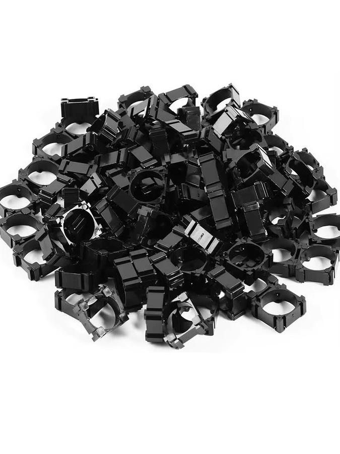 BRYNTHORX 100 Stück 18650 Lithium-Batteriehalter aus schwarzem Kunststoff, vibrationsdämpfende Zellenhalter für Li-Ionen-Batteriepacks - Bild 6