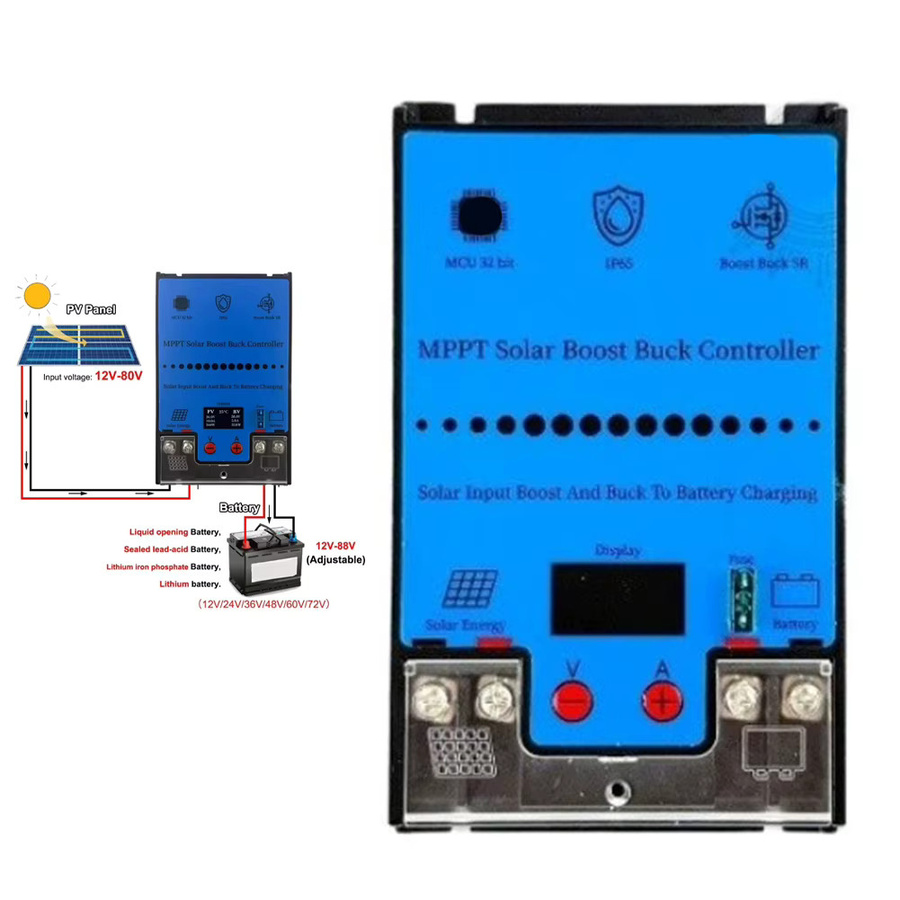 ANENG MPPT Boost Buck Solarregler 300/500W mit LCD-Display für Blei-Säure, LFP und Lithium-Batterien, Eingang 12V-80V, Ausgang 12V-88V - Bild 2