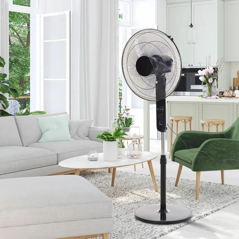 HOMCOM Standventilator mit Fernbedienung, Schwarz, Höhe: 124 cm, Breite: 45 cm - Bild 4