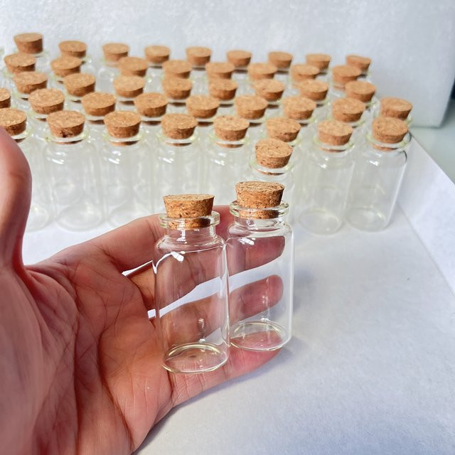 LYGIL Mini Glasflaschen mit Korkverschluss, transparente Reagenzglasgläser für DIY Hochzeitsgastgeschenke, 25 ml - Bild 1