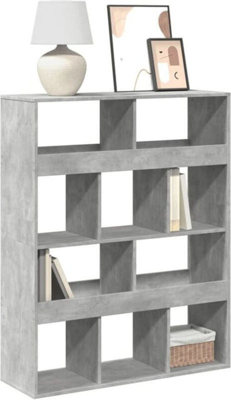 Vidaxl Bücherregal in Betongrau aus Holzwerkstoff, B/T/H: 100 x 33 x 125,5 cm - Bild 1