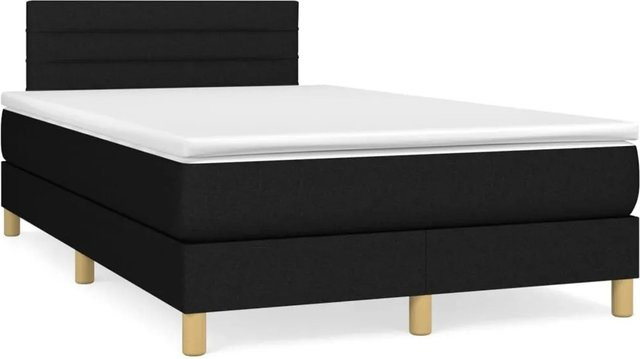 vidaXL Boxspringbett Hybrid mit Matratze Schwarz B/T/H: 120 x 200 x 78 cm - Bild 1