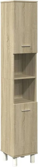 vidaXL Badschrank Sonoma-Eiche aus Holzwerkstoff, Farbe Braun, B/T/H: 30,5 x 30 x 179 cm - Bild 1