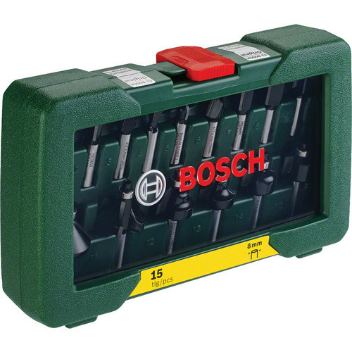 Bosch Fräser-Set aus Hartmetall, 15-teilig, Schaftdurchmesser: 8 mm, Multicolor - Bild 2