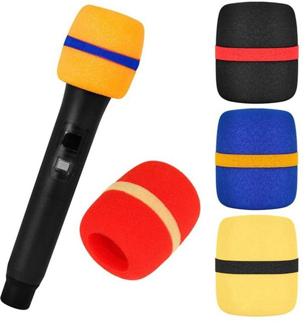 5 Stück Mikrofon Windschutz Schaumstoff Abdeckung als Pop Filter für Studio, Interview und Karaoke in Orange und Multicolour - Bild 1