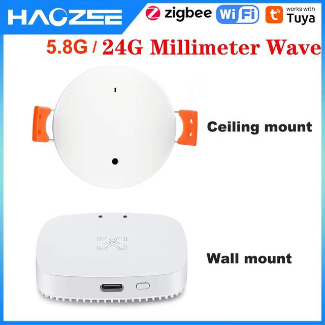 Tuya Smart Menschliche Präsenzerkennung Tuya WiFi/Zigbee PIR Sensor und Radar Detektor in Weiß - Bild 1