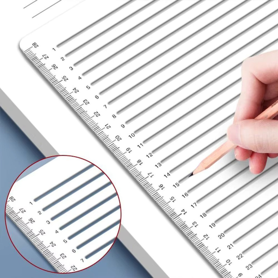 Transparente Kalligraphie-Schablone mit gerader Linie als Lineal-Vorlage für Studenten und zum Schreiben von Hausaufgaben - Bild 2