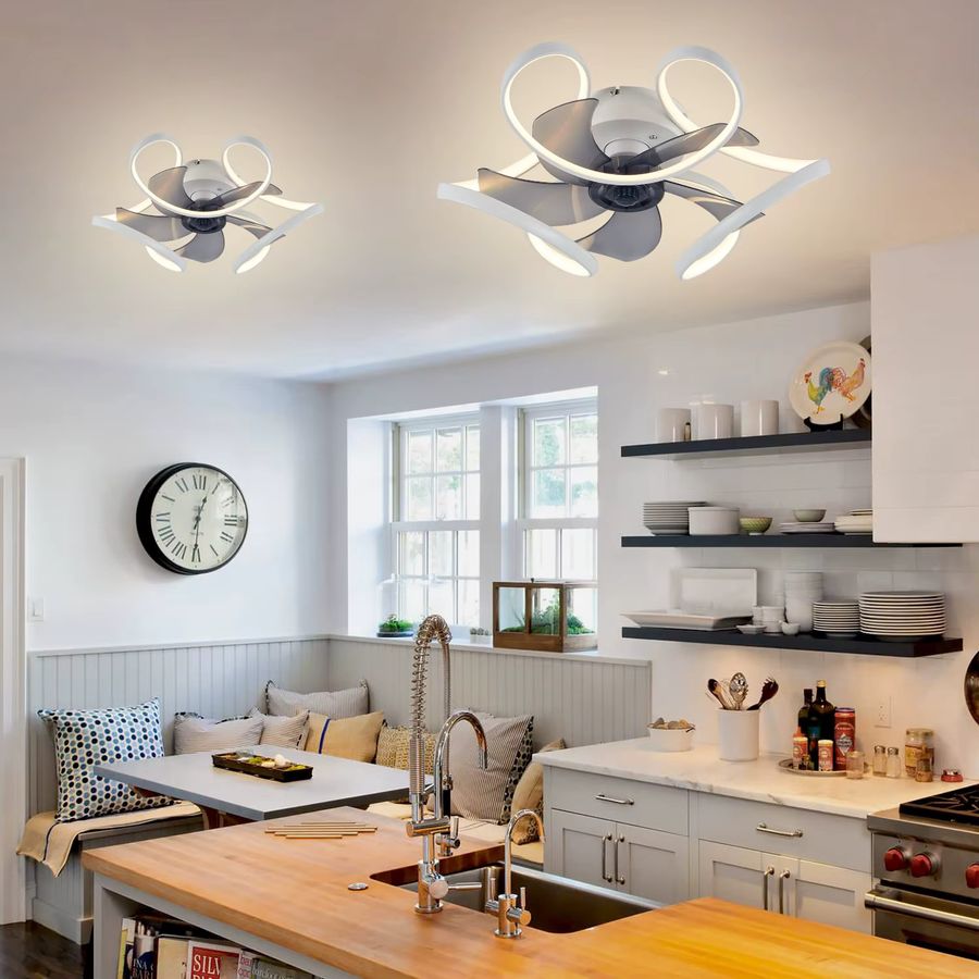 Moderne IRALAN LED-Deckenleuchte mit integriertem Ventilator und Fernbedienung, dimmbar und leise - Bild 2