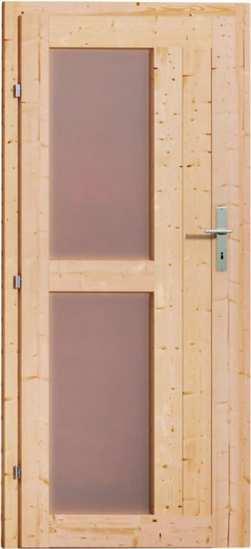 Karibu Saunatür für Außensaunen aus Holz mit Milchglasoptik, B/H: 78 x 175 cm - Bild 3