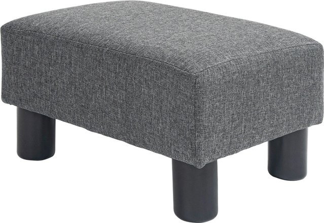 HOMCOM Fußhocker aus Polyester und Schaumstoff in Dunkelgrau, B: 30 cm, T: 40 cm, H: 24 cm - Bild 1