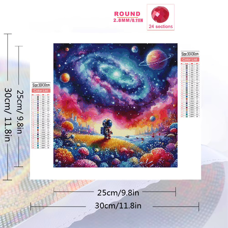 Momoart Universum-Landschaft Diamantmalerei, Mosaik, Weltraum, bunt - Bild 2